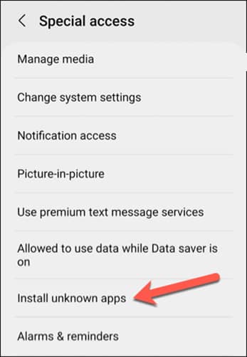 tap Install unknown apps
