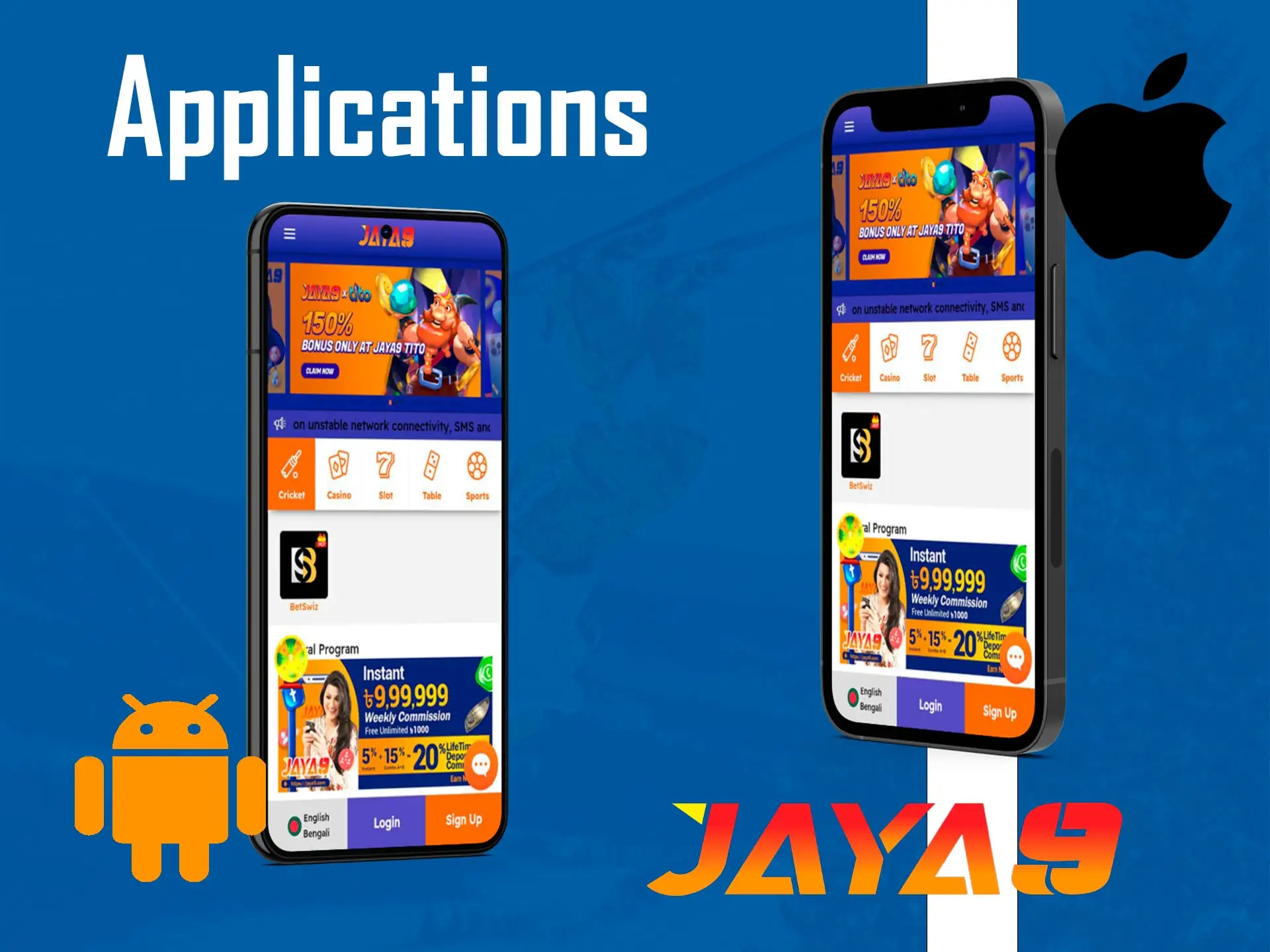 jaya9 applications for ios and android